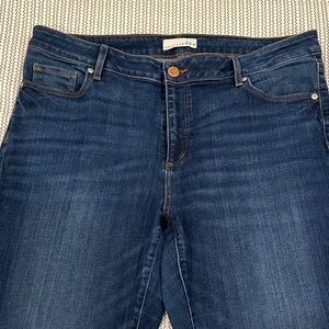LOFT Dark Blue Curvy Ankle Skinny Jeans 32/14